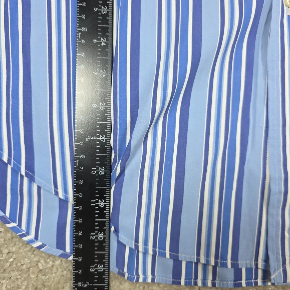 Polo Ralph Lauren Shirt Mens XL Blue Classic Striped Long Sleeve Button Up